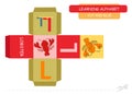 ÃÂ¡ut and glue the cube: Letter L. Educational game for kids. Cute zoo alphabet a-z in vector for children. Letter L